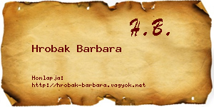 Hrobak Barbara névjegykártya